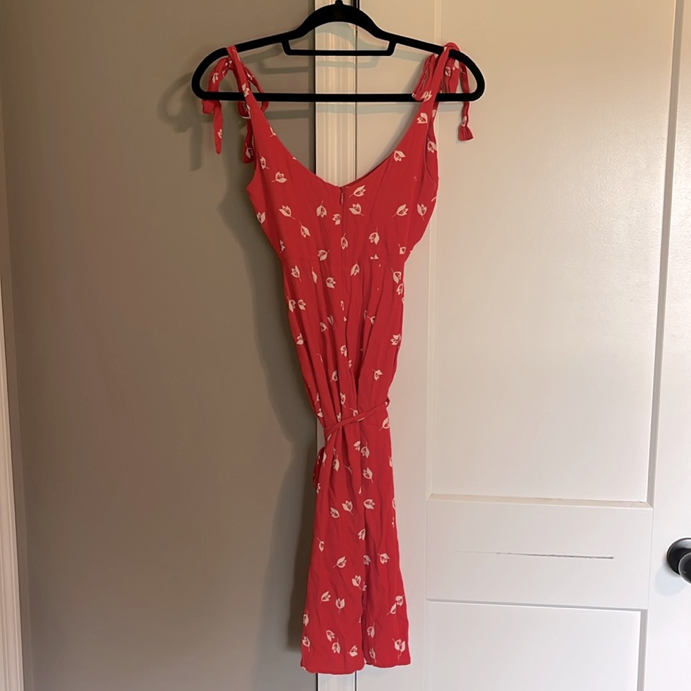 Reformation Red Belinda Floral Jeanne Sheath Cocktail Dress - Size 0 - Picture 4 of 9